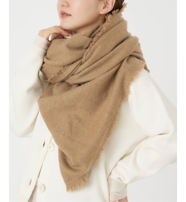 IENA「NIMNIMDUAI/ニムニムデュアイ PASHMINA WOOL PLANE STOLE ストール 276」|ストール|キャメル