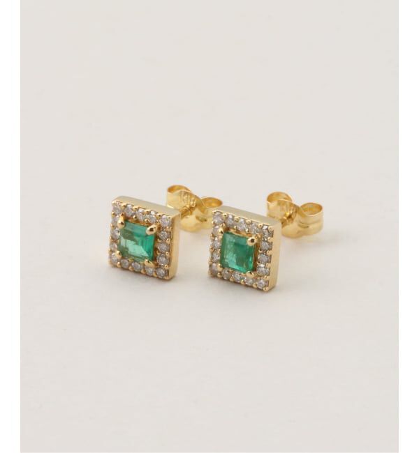 IENA「GIGI/ジジ Classic square earring ピアス(両耳) I10059」|ピアス|グリーン