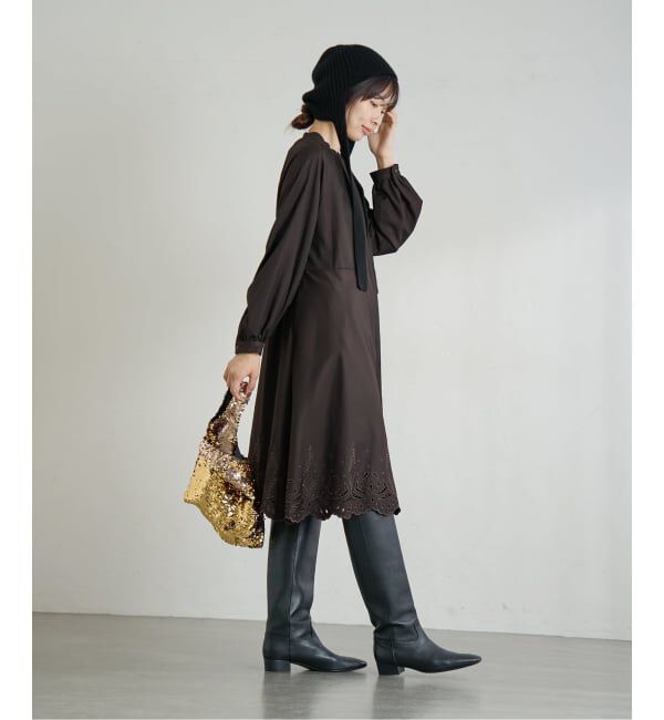 IENA「エンブロイダードティアードレス」|ワンピース|