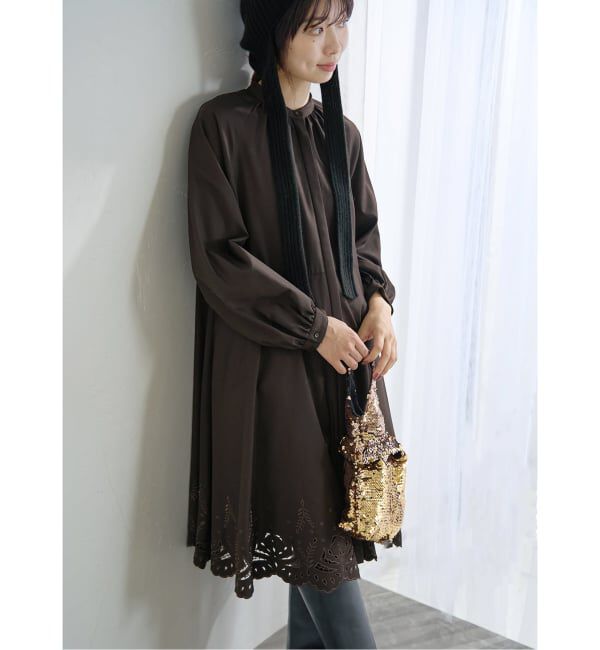 IENA「エンブロイダードティアードレス」|ワンピース|