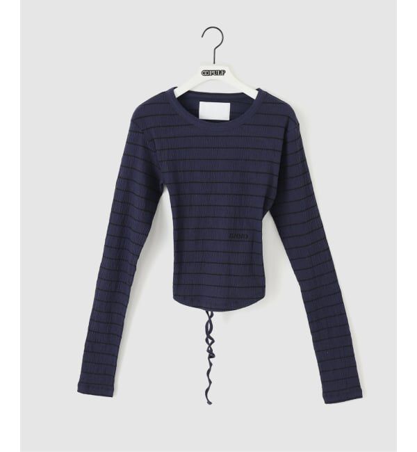 PULP「【Geek Office / ギークオフィス】s/e/o / エスイーオー OPEN BACK STRIPE TOP」|Tシャツ・カットソー|ネイビー