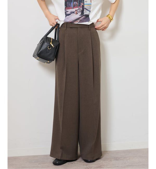 JOURNAL STANDARD relume「ツイーディーツイルタックワイドパンツ」|スラックス|ブラウン
