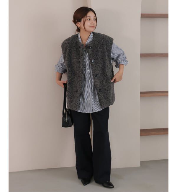 JOURNAL STANDARD「Sheep Like Fur クルーネックベスト」|ダウンベスト・ベスト|