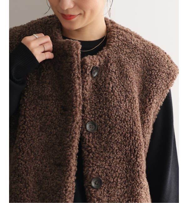 JOURNAL STANDARD「Sheep Like Fur クルーネックベスト」|ダウンベスト・ベスト|