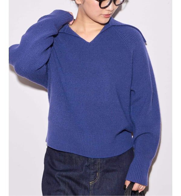 journal standard L'essage「バルーンセーラーカラーニット」|ニット・セーター|ブルー