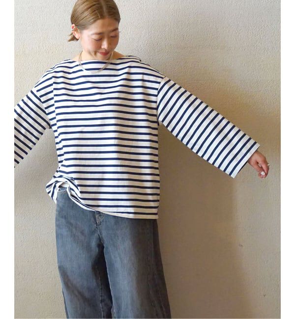 journal standard luxe「ボーダー ボートネックプル」|Tシャツ・カットソー|ネイビー