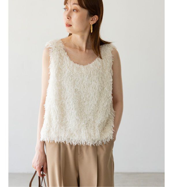 NOBLE「《追加》【洗える】フェザーヤーンタンクトッププルオーバー2」|シャツ・ブラウス|
