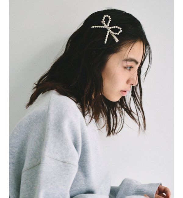 U by SPICK&SPAN「BIGリボンヘアピン」|その他|シルバー
