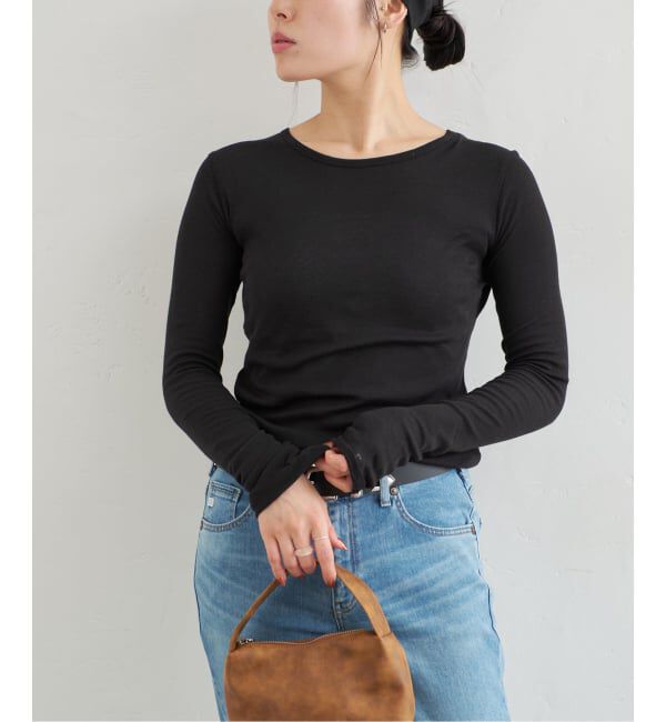 U by SPICK&SPAN「シアースムースフライスロンTEE」|Tシャツ・カットソー|ブラック