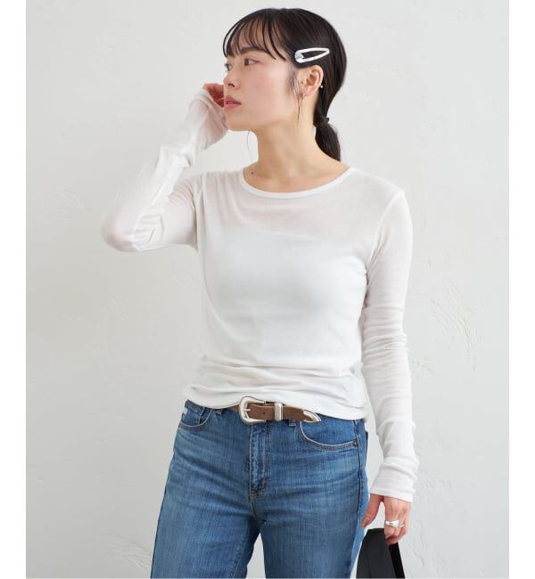 U by SPICK&SPAN「シアースムースフライスロンTEE」|Tシャツ・カットソー|ホワイト