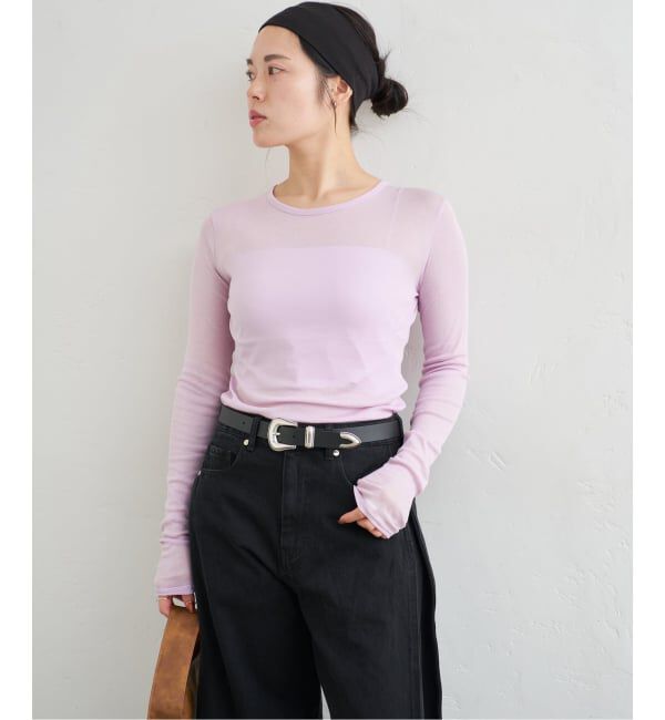 U by SPICK&SPAN「シアースムースフライスロンTEE」|Tシャツ・カットソー|パープル B