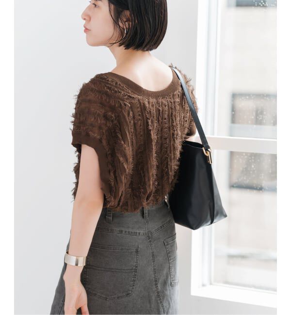 Spick and Span「《一部店舗+WEB限定》フリンジニットベスト」|ベスト・ジレ|
