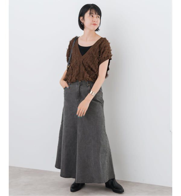 Spick and Span「《一部店舗+WEB限定》フリンジニットベスト」|ベスト・ジレ|