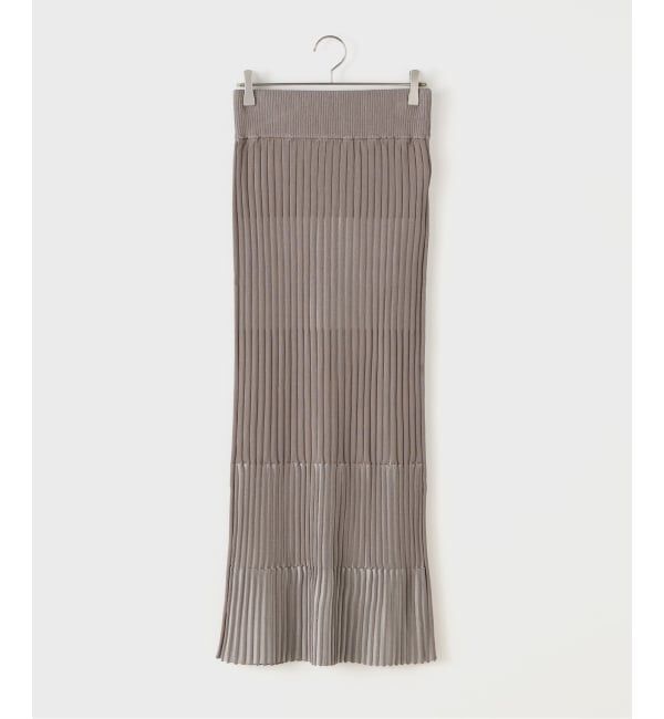 NOBLE「《追加》【洗える】ランダムバイカラーリブニットスカート」|スカート|