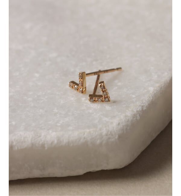 Lilas by Spick&Span「《WEB限定》Vラインダイヤピアス K10(両耳)」|ピアス|