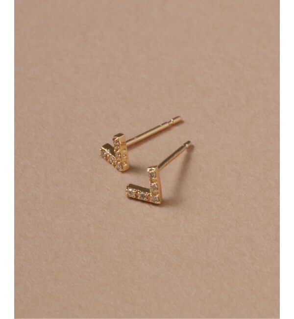 Lilas by Spick&Span「《WEB限定》Vラインダイヤピアス K10(両耳)」|ピアス|