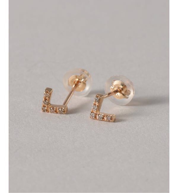 Lilas by Spick&Span「《WEB限定》Vラインダイヤピアス K10(両耳)」|ピアス|
