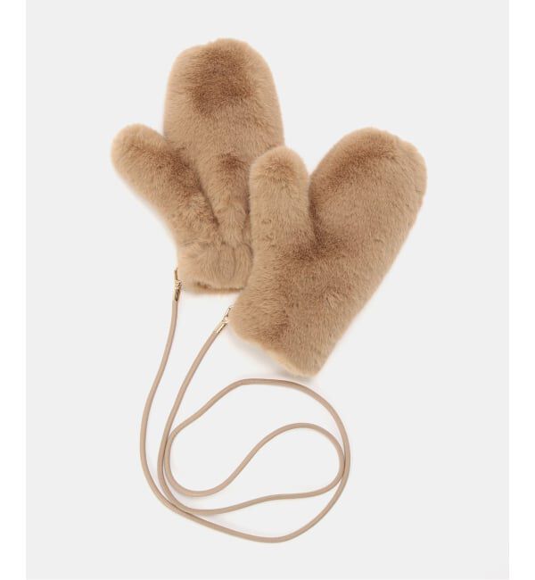 U by SPICK&SPAN「【MOLLIOLLI/モリオリ 】BEAR BEAR REVERSIBLE MITTENS」|手袋|ベージュ