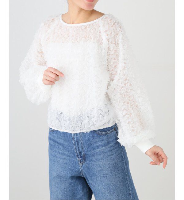  「【洗える】PROVOKE/プロヴォーク ペタルモチーフプルオーバー」|シャツ・ブラウス|ホワイト