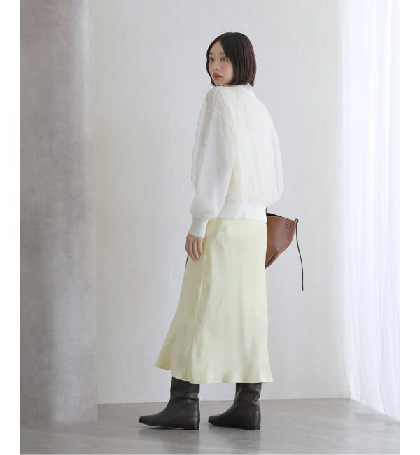  「【洗える】サテンマーメードスカート」|スカート|