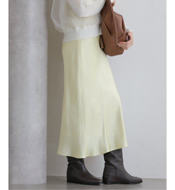  「【洗える】サテンマーメードスカート」|スカート|