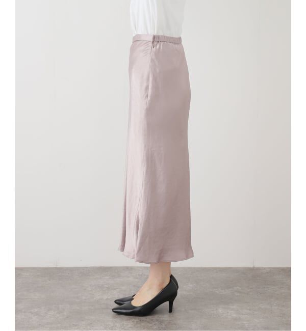  「【洗える】サテンマーメードスカート」|スカート|