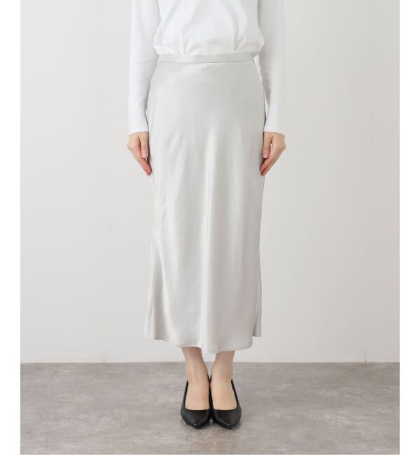  「【洗える】サテンマーメードスカート」|スカート|