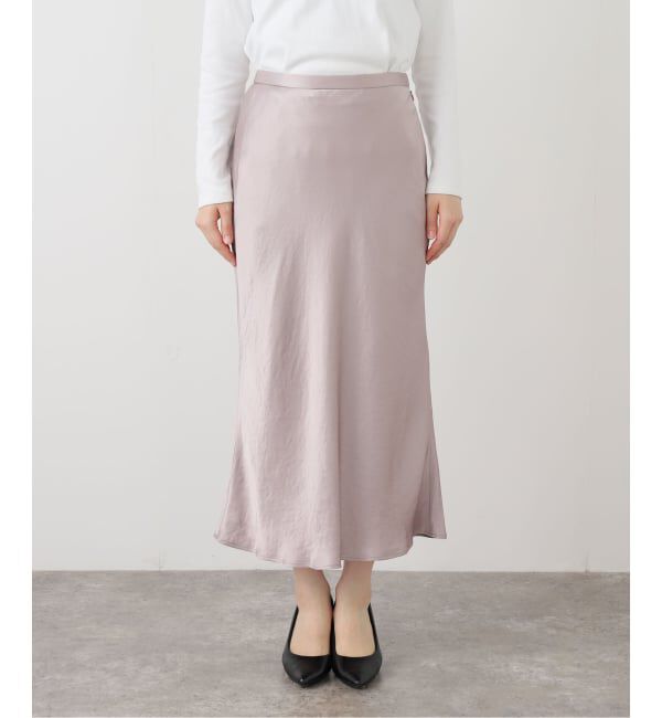  「【洗える】サテンマーメードスカート」|スカート|