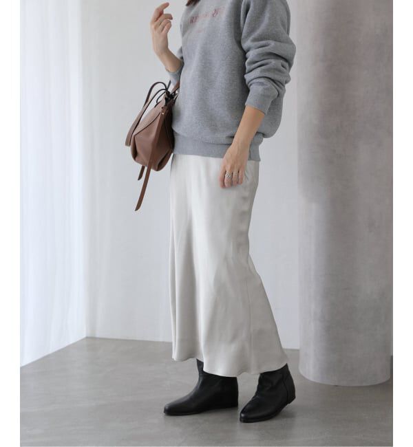  「【洗える】サテンマーメードスカート」|スカート|