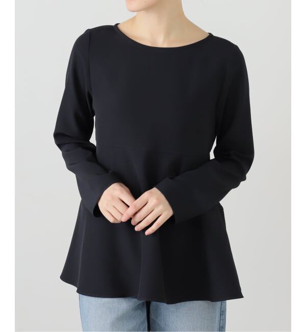  「【洗える】チュニックフレアブラウス」|シャツ・ブラウス|ネイビー