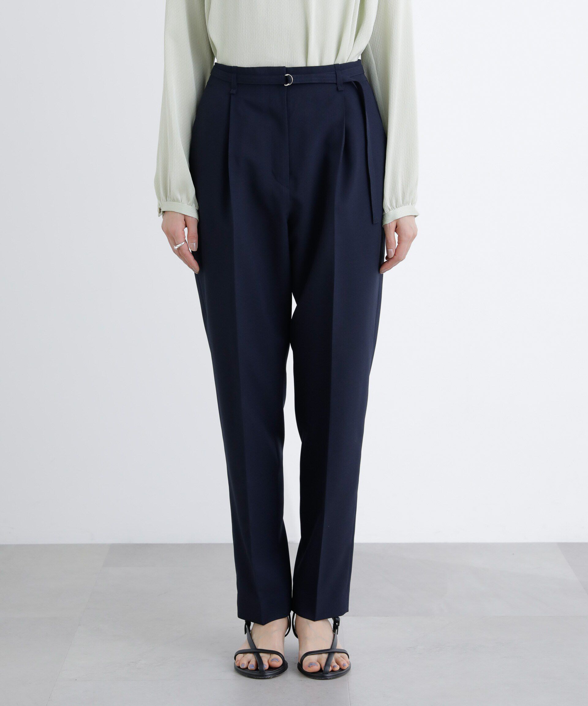 nano･universe「ﾗｲﾄﾌｧﾝｸｼｮﾝ ﾍﾞﾙﾄ付きﾀｯｸﾃｰﾊﾟｰﾄﾞﾊﾟﾝﾂ(ｾｯ  」|スラックス|