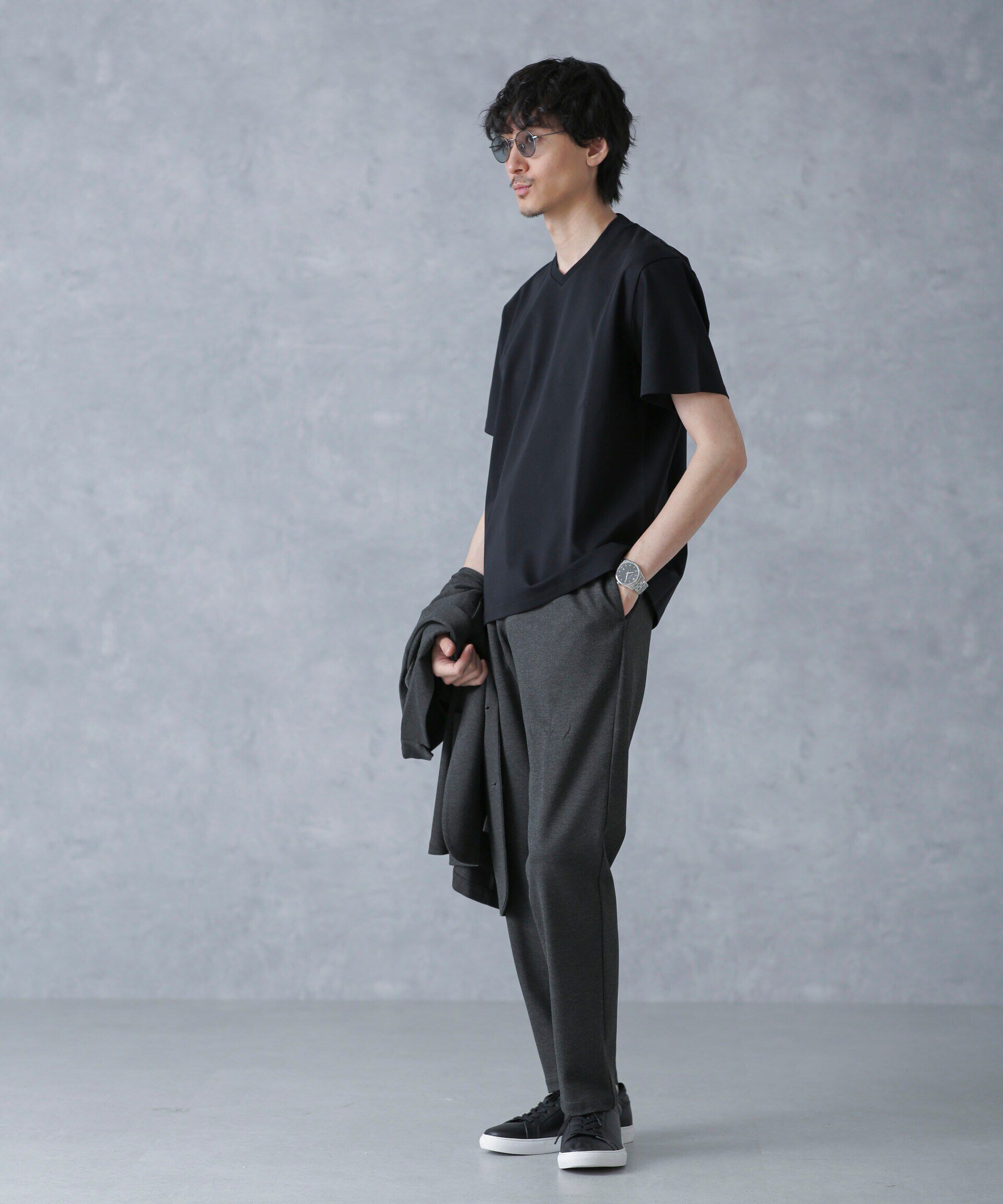 nano･universe「ジャケT(R) プレミアム Vネック 半袖」|Tシャツ・カットソー|