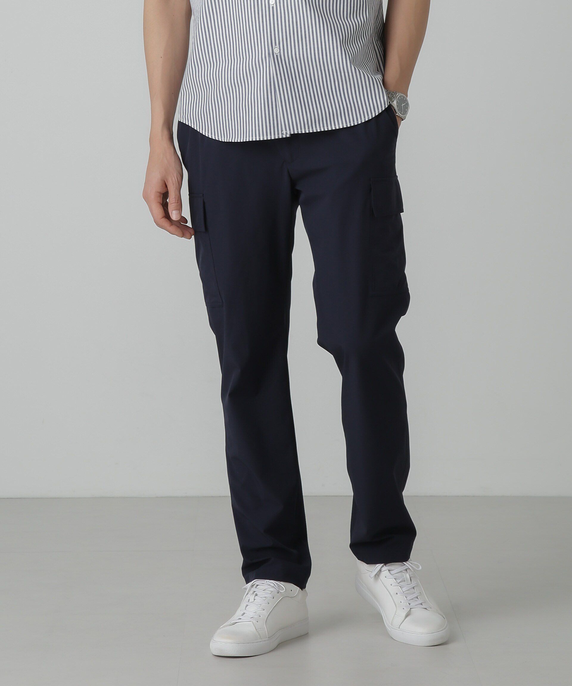 nano･universe「「N trousers」スリムストレッチ カーゴパンツ」|チノ|