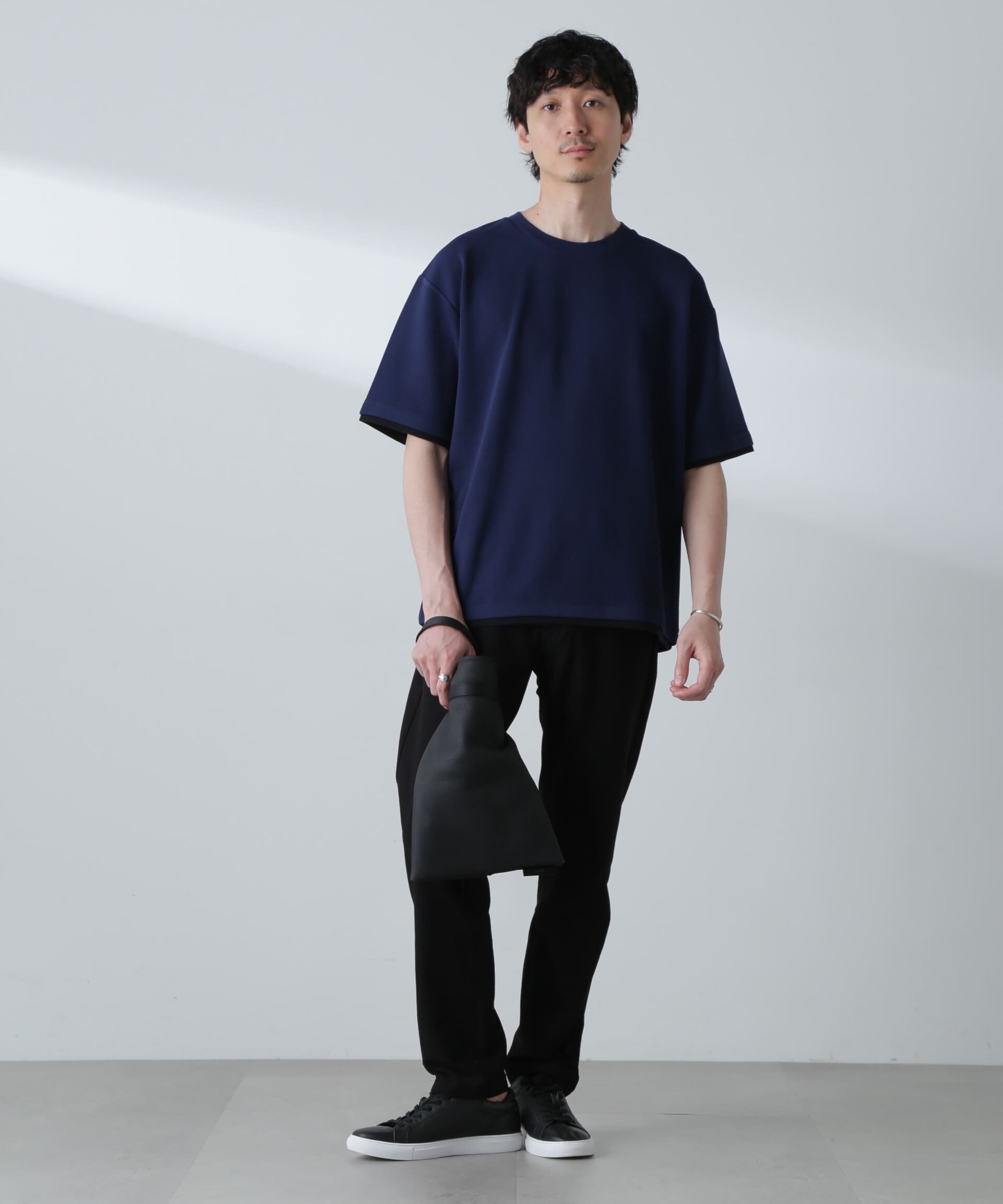 nano･universe「ジャガードフェイクレイヤードTシャツ 半袖」|Tシャツ・カットソー|