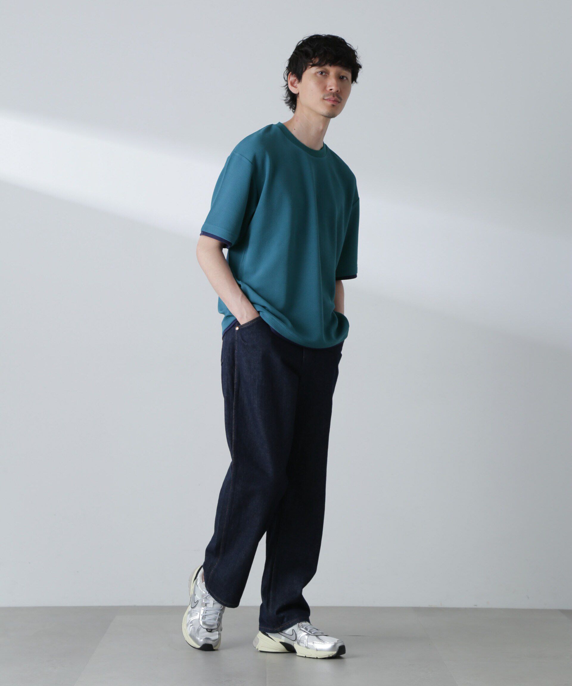 nano･universe「ジャガードフェイクレイヤードTシャツ 半袖」|Tシャツ・カットソー|