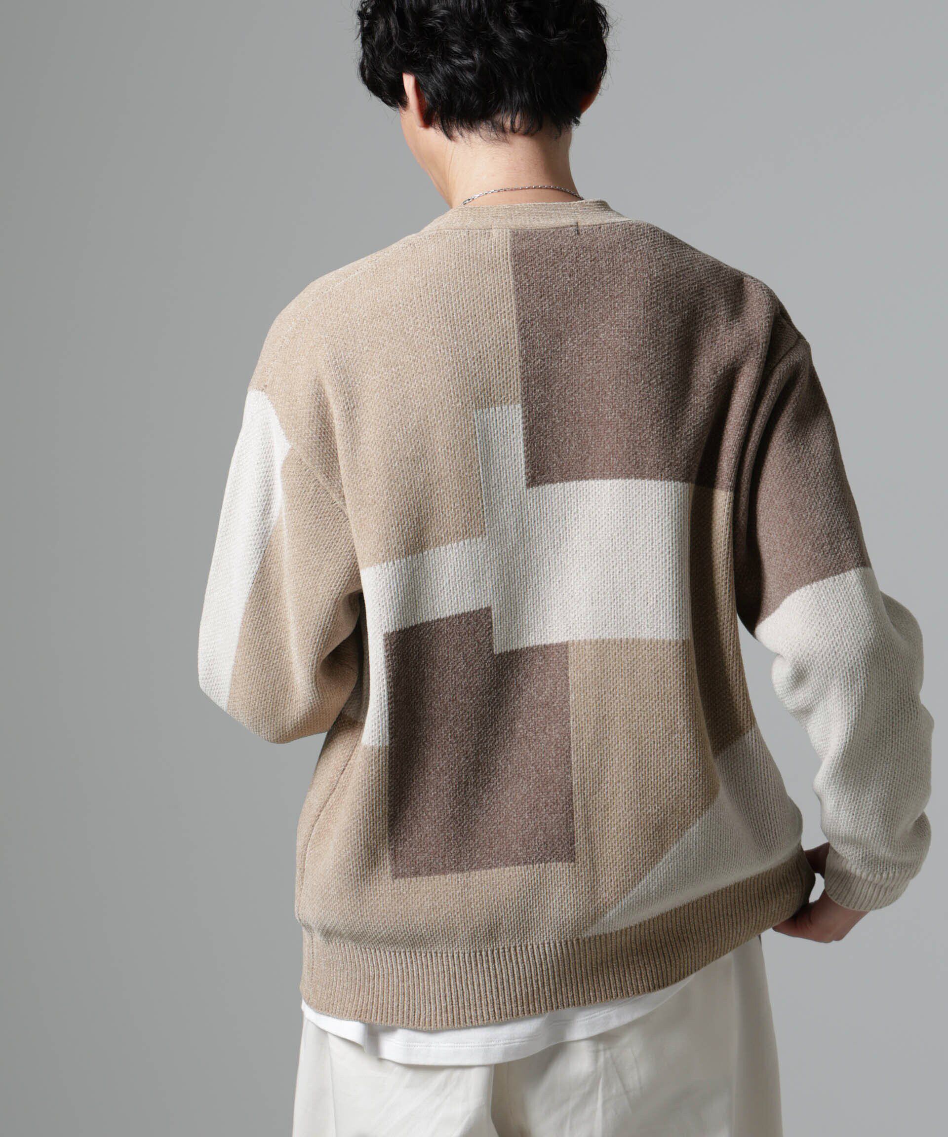 nano･universe「モールヤーンカラーブロッキングカーディガン」|ニット・セーター|