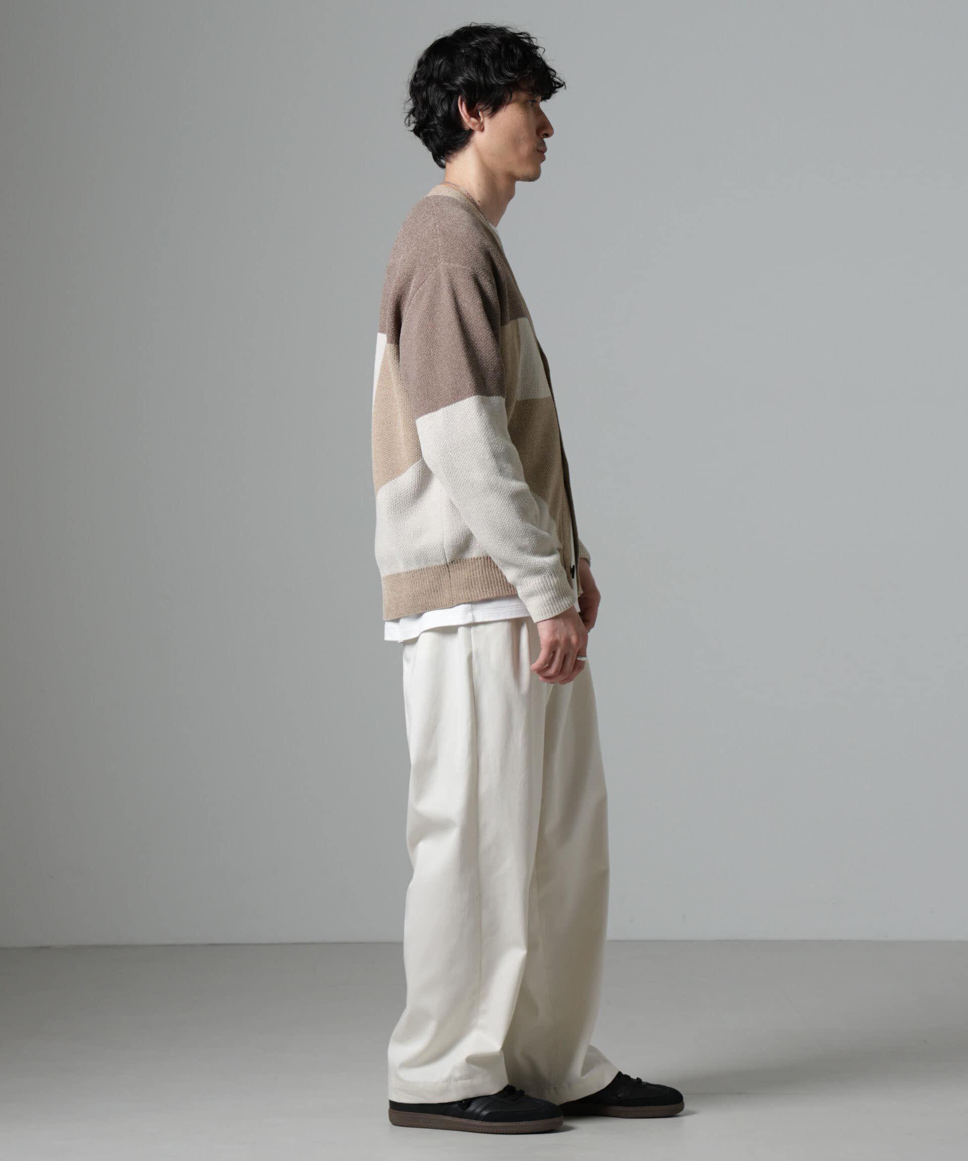 nano･universe「モールヤーンカラーブロッキングカーディガン」|ニット・セーター|