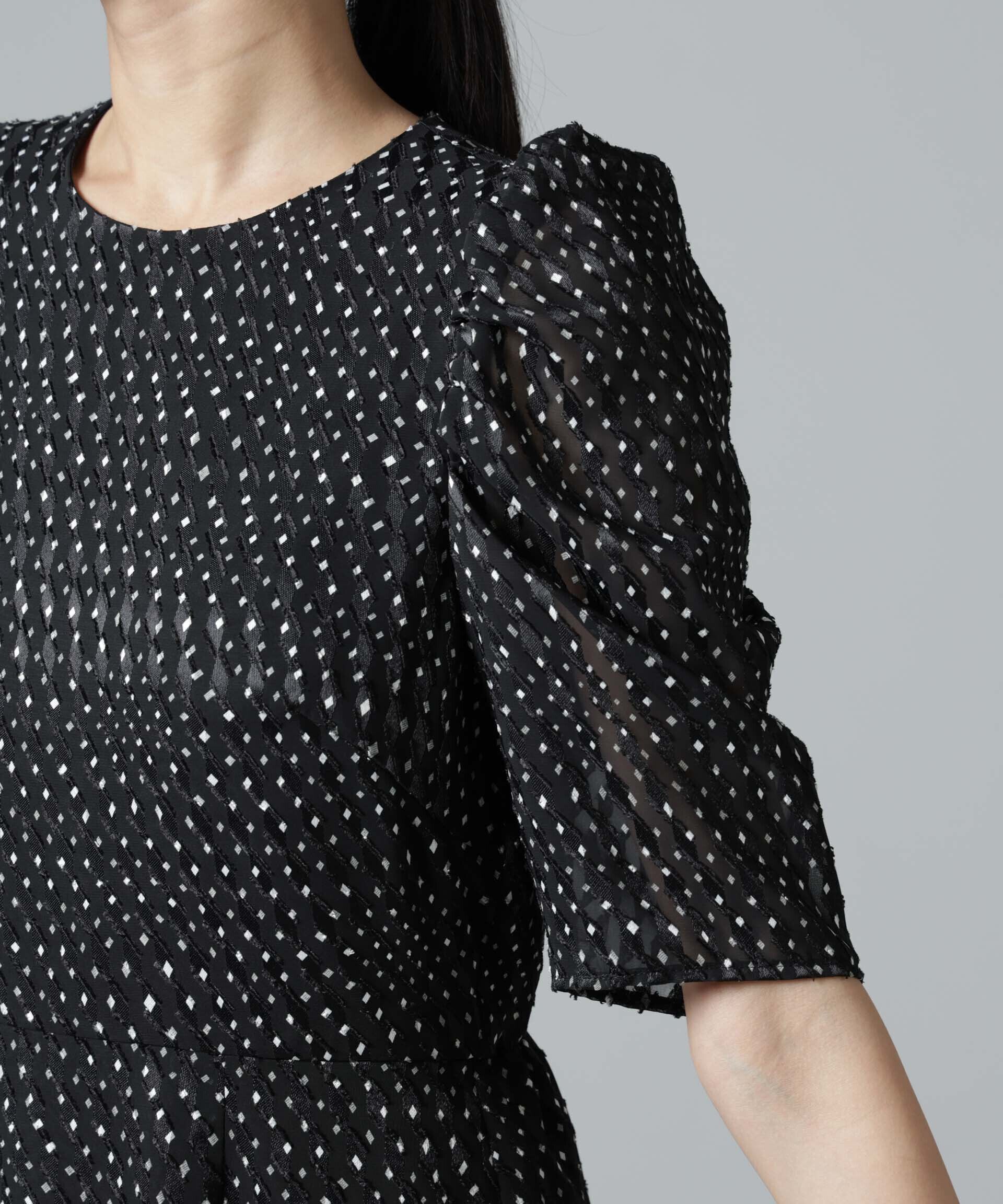 nano･universe「troisiemechaco/カットジャガードワンピース」|ワンピース|