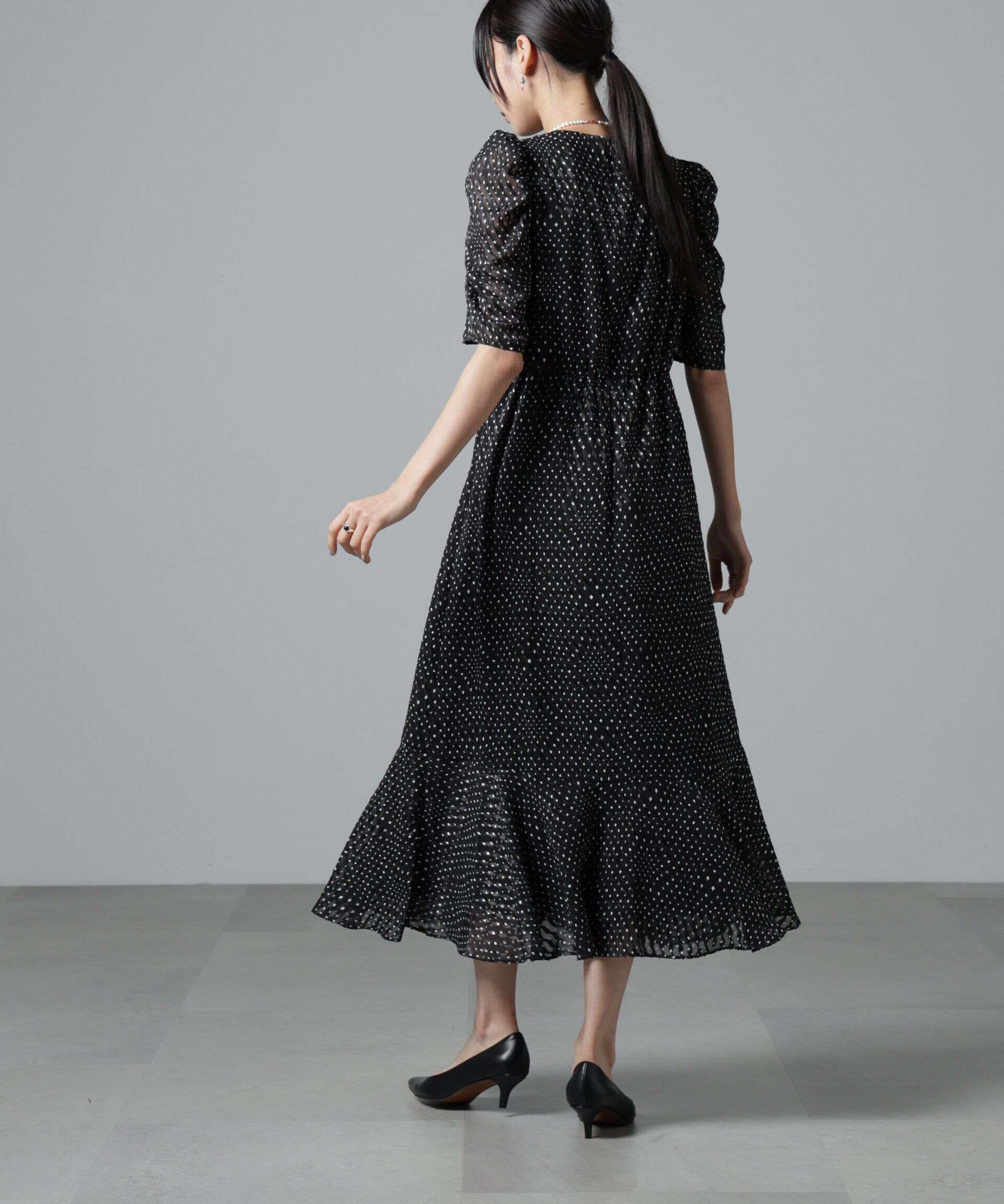 nano･universe「troisiemechaco/カットジャガードワンピース」|ワンピース|