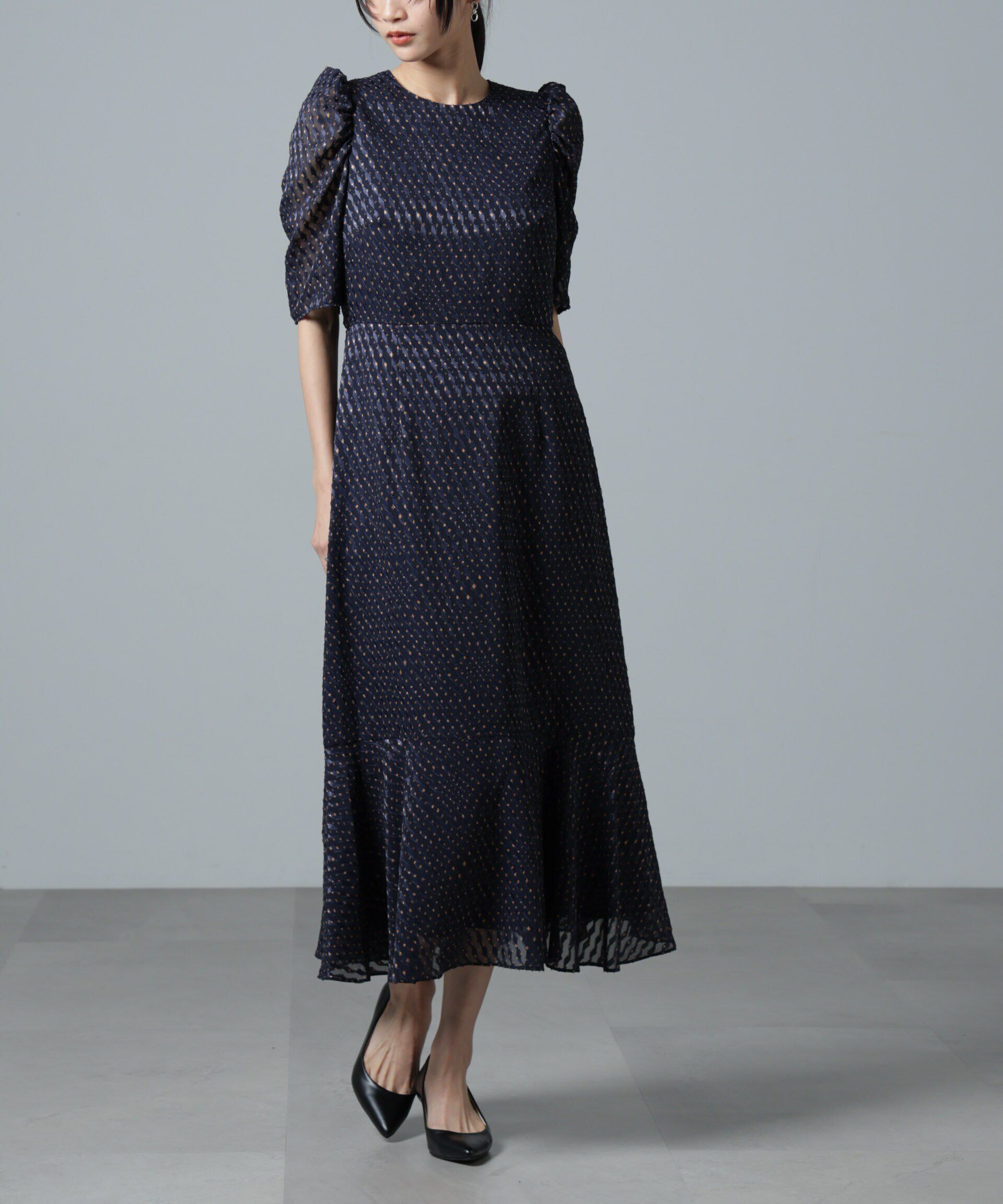 nano･universe「troisiemechaco/カットジャガードワンピース」|ワンピース|