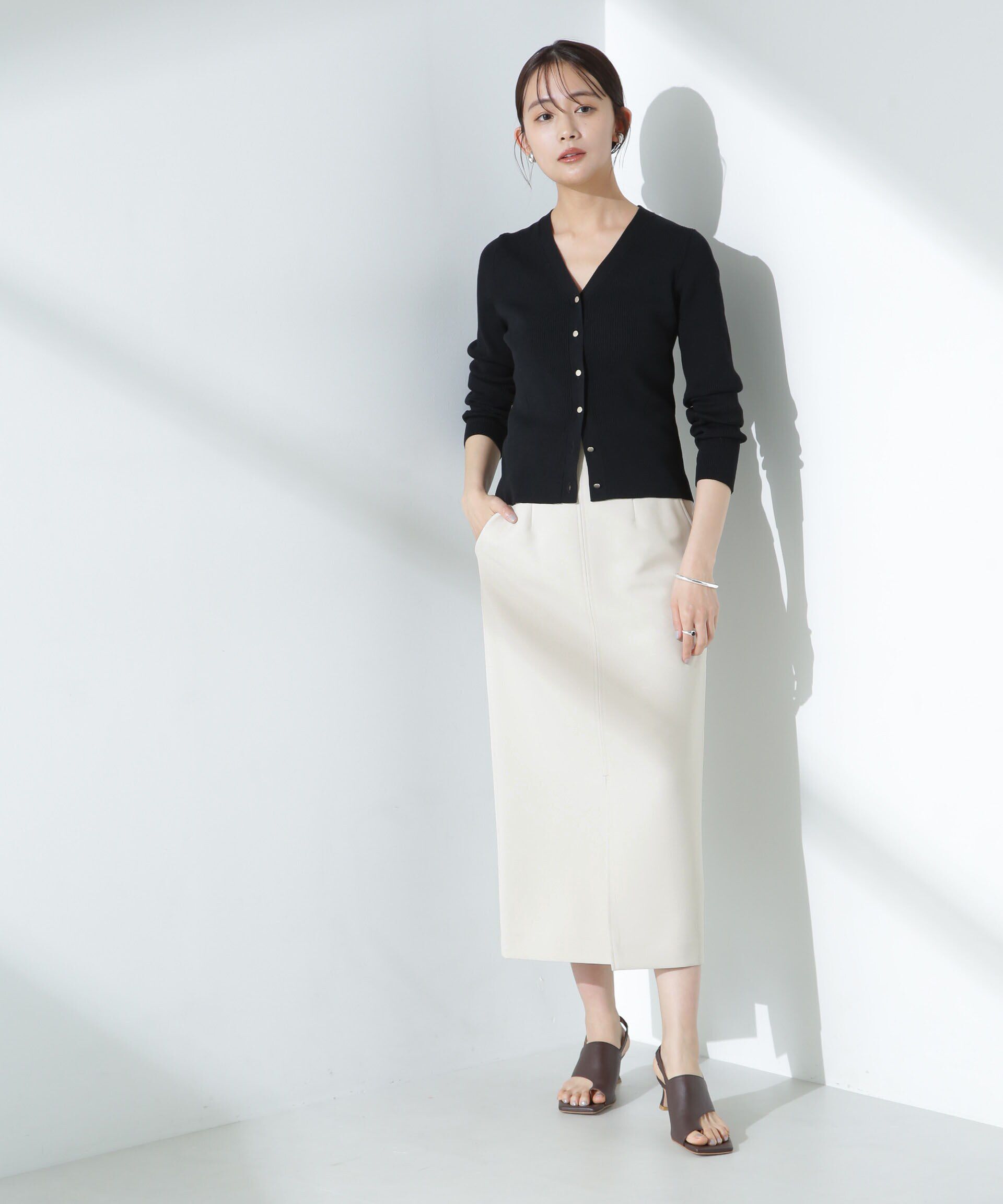 nano･universe「デイリーファンクション サイドタブタイトスカート(セットアップ可)」|スカート|