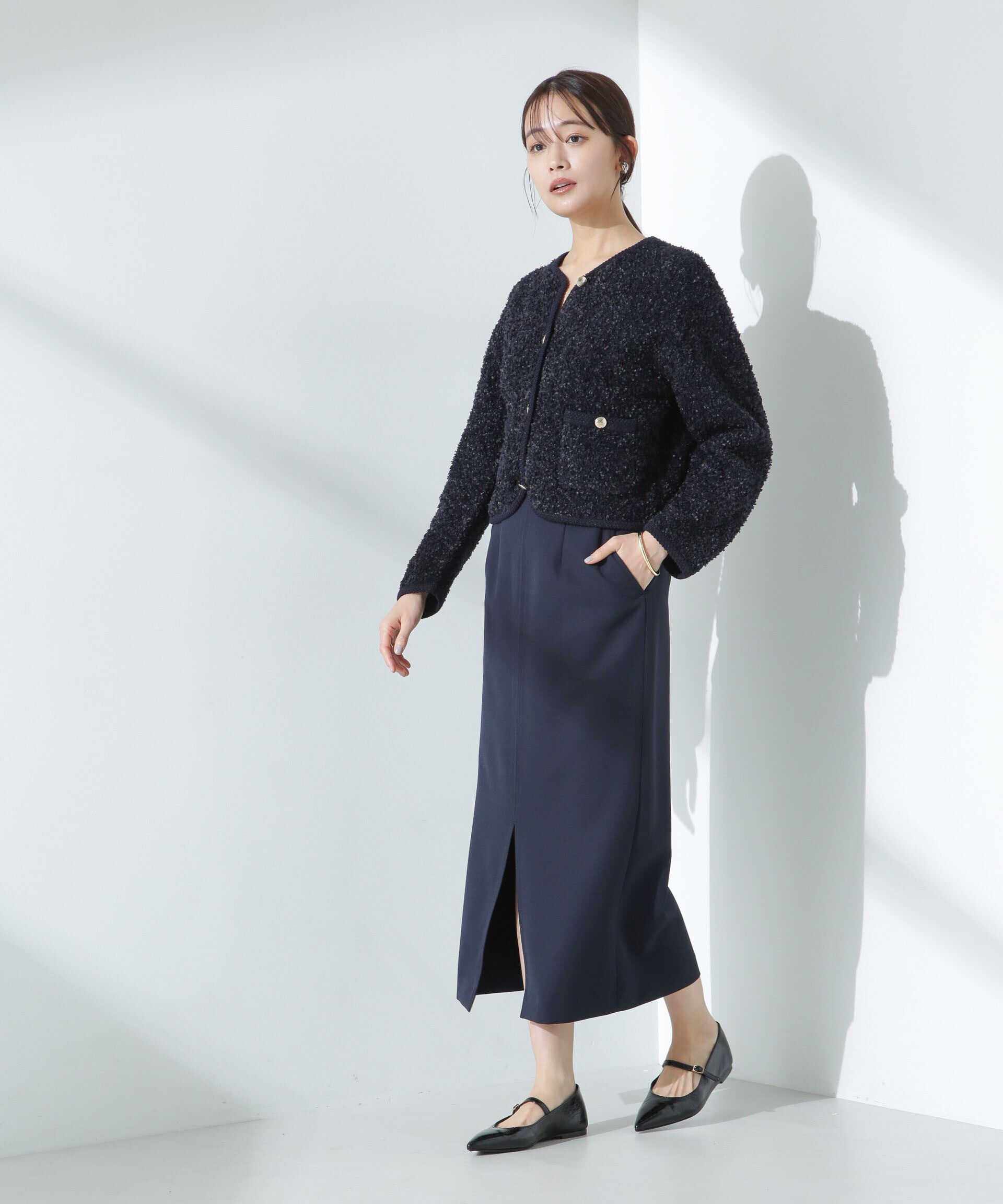 nano･universe「デイリーファンクション サイドタブタイトスカート(セットアップ可)」|スカート|