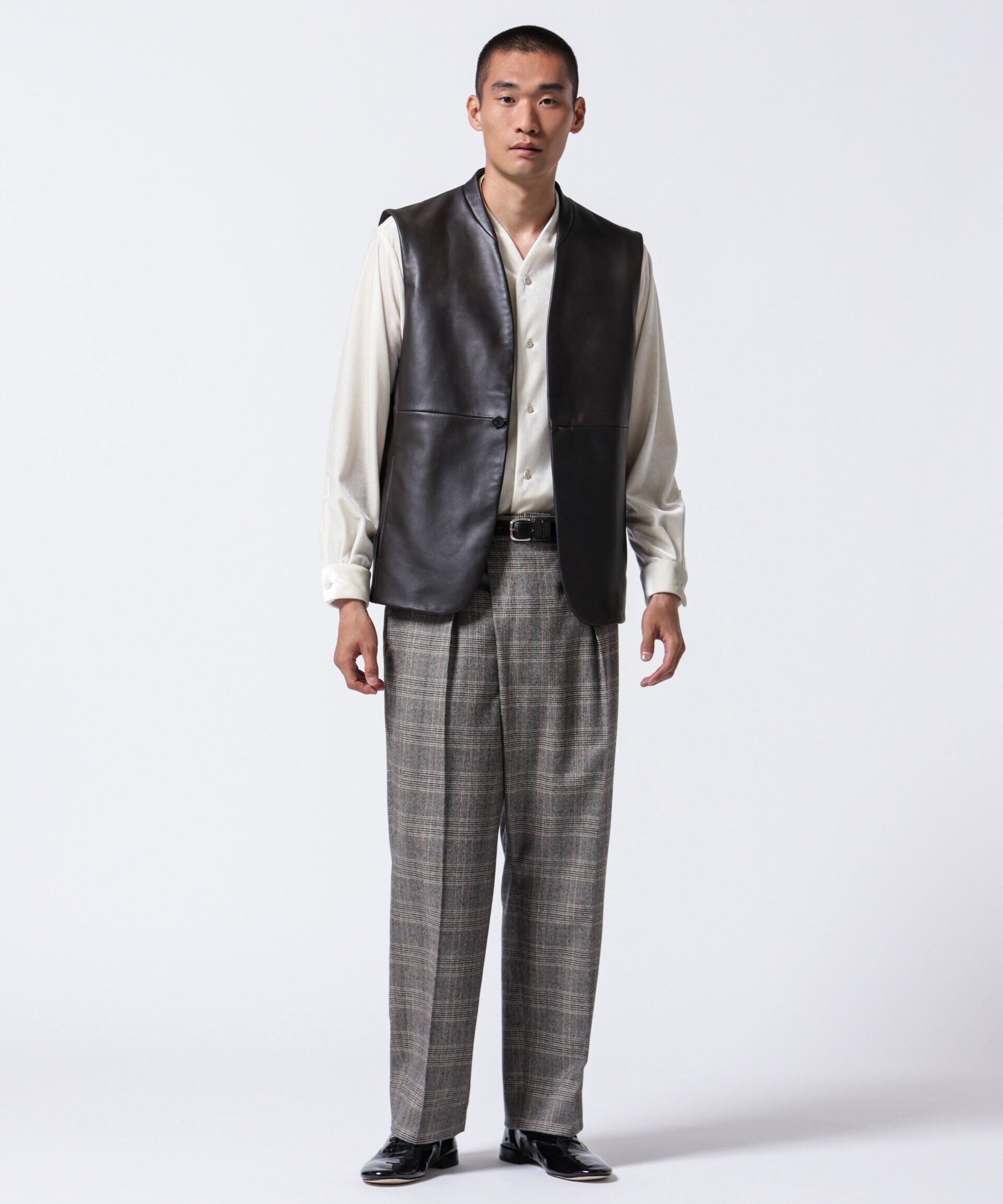 nano･universe「｢ASSEMBLANC｣ラムナッパレザージレ」|テーラードジャケット|