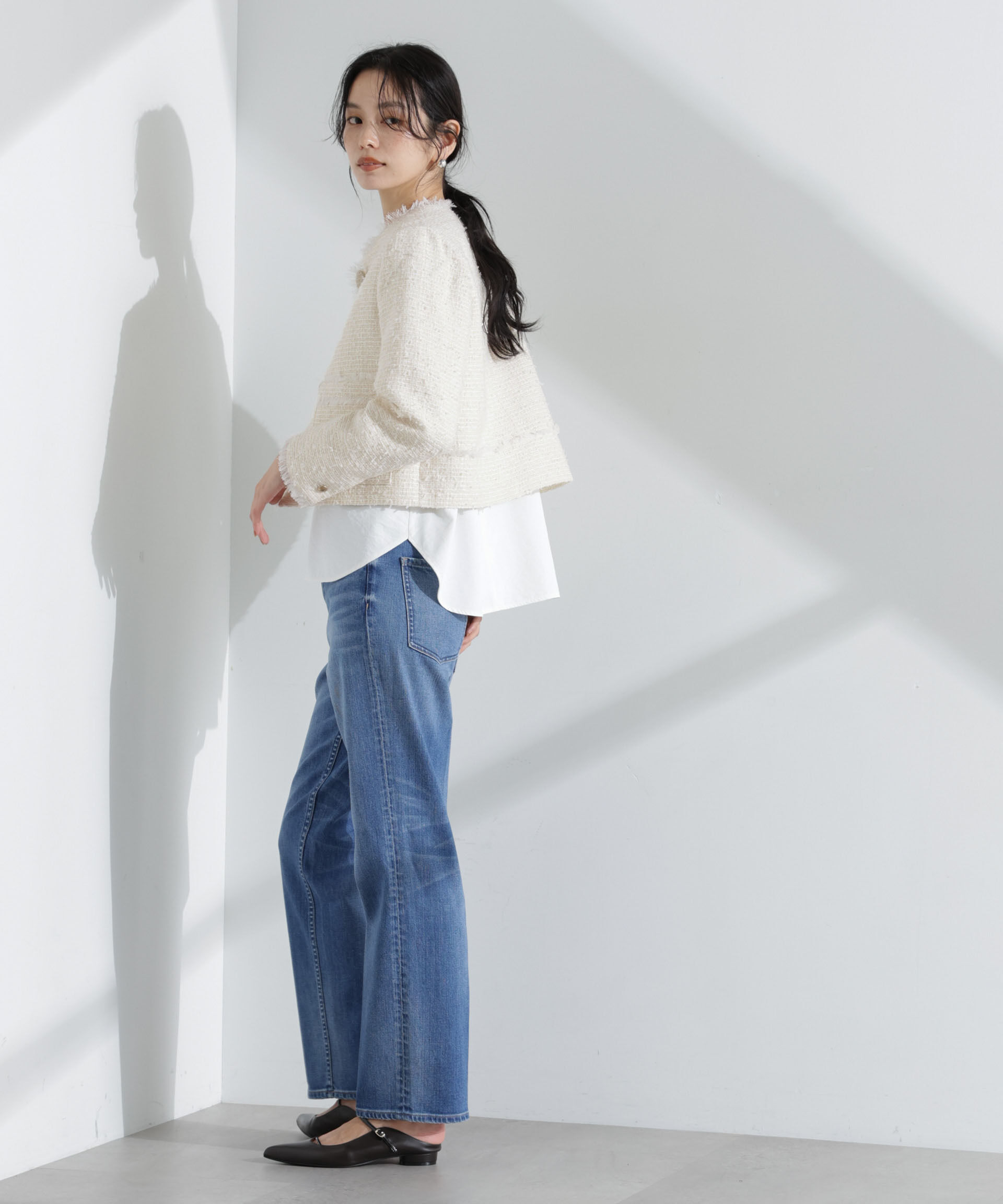 nano･universe「コンパクトツィードジャケット」|テーラードジャケット|