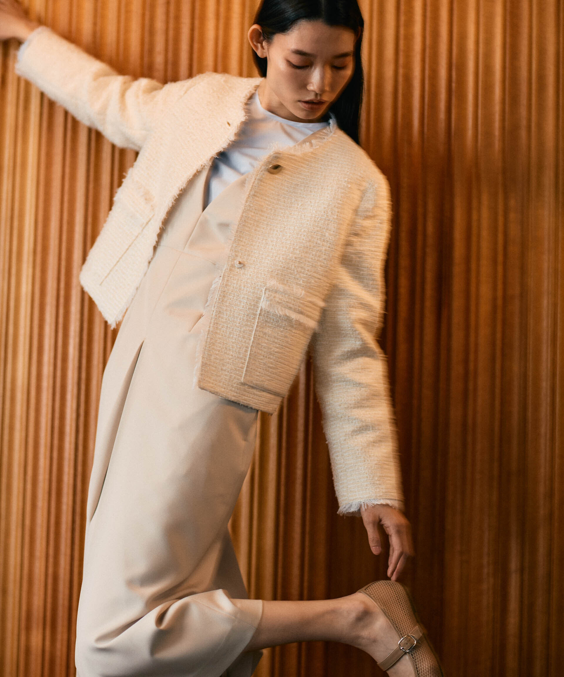 nano･universe「コンパクトツィードジャケット」|テーラードジャケット|