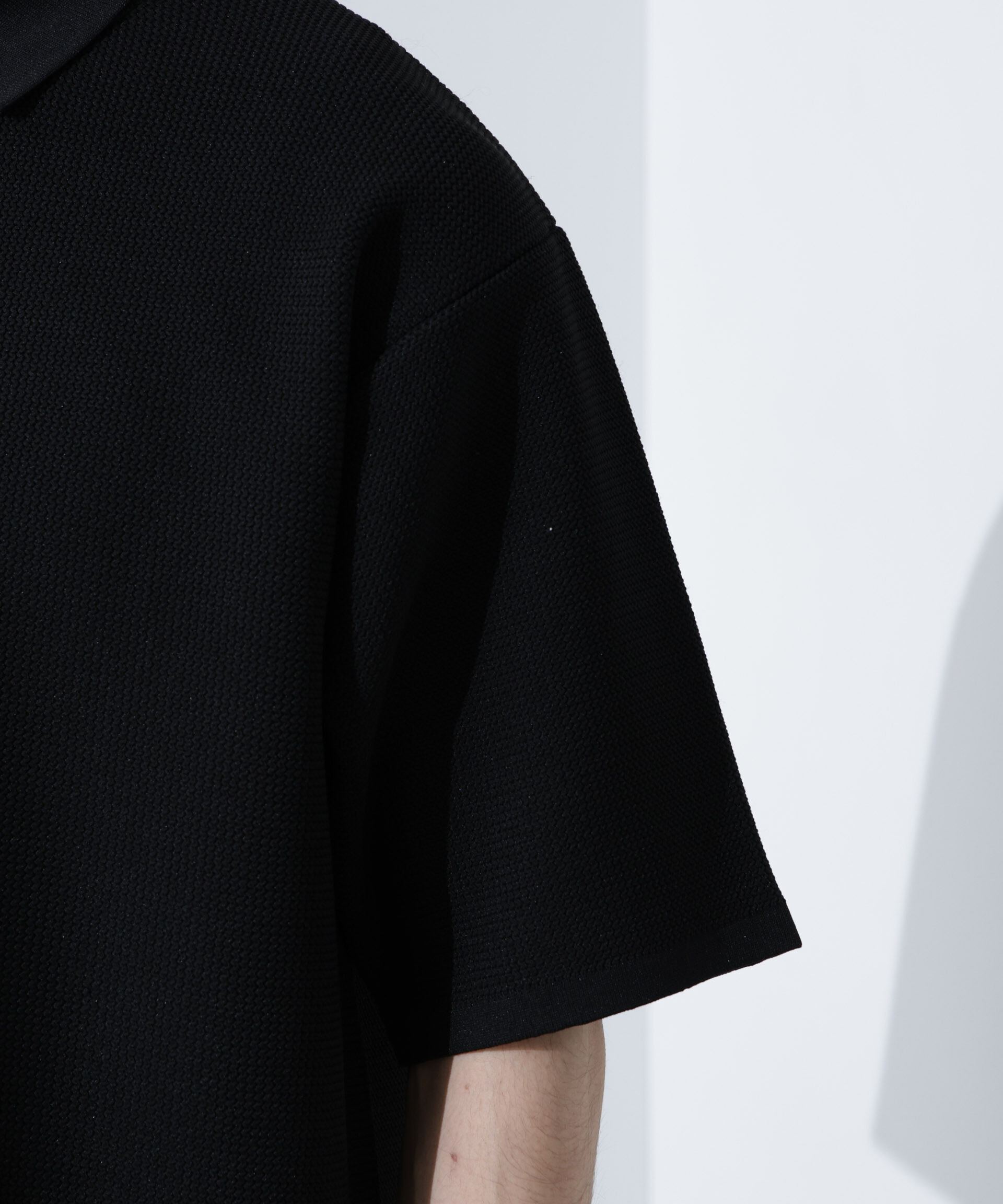 nano･universe「エアーニットレギュラーカラーシャツ 半袖」|ニット・セーター|