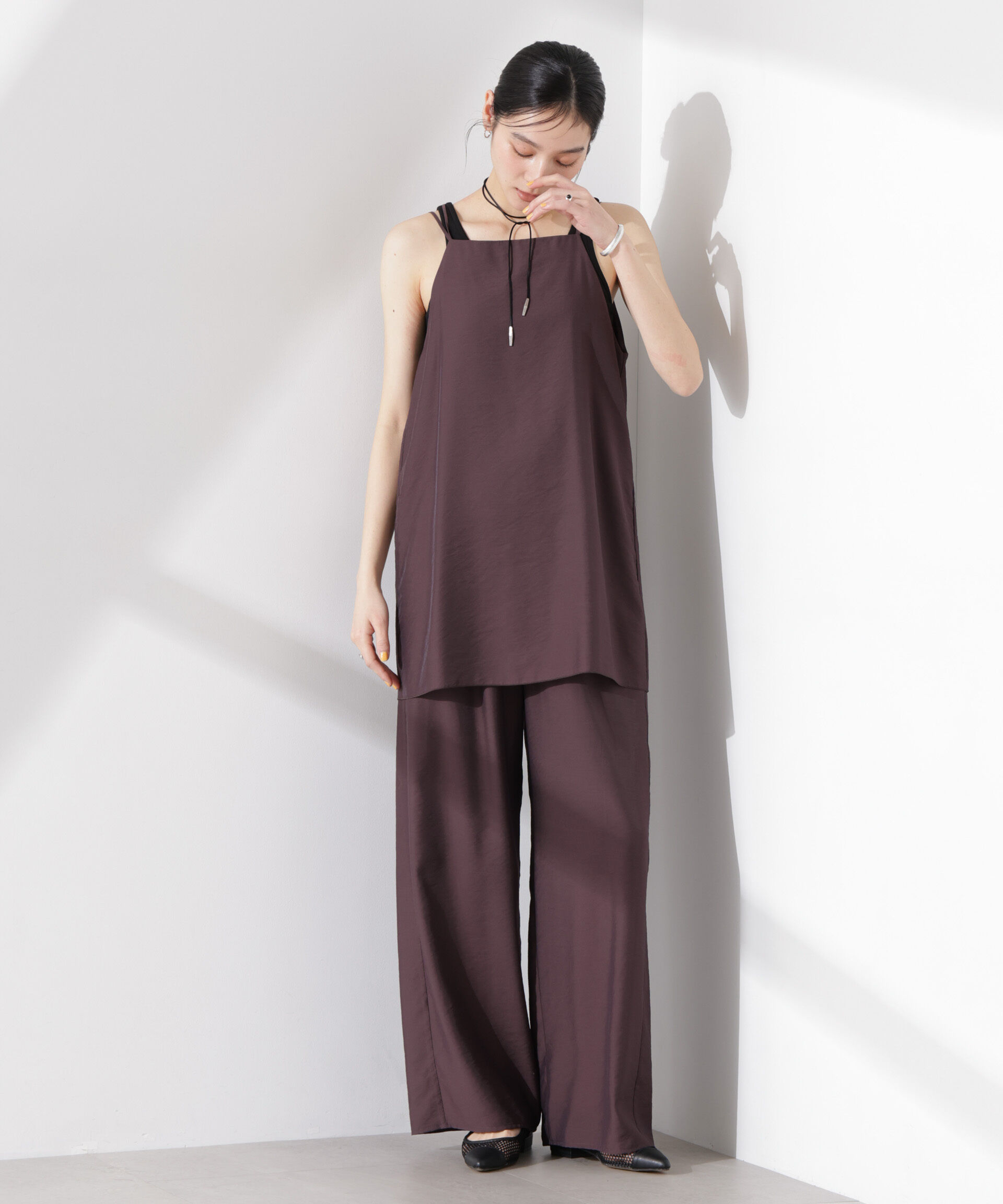 nano･universe「ダブルストラップミディキャミ（セットアップ可）」|シャツ・ブラウス|