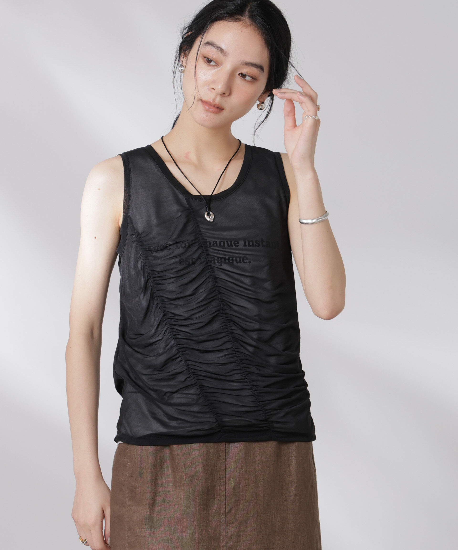 nano･universe「シアーレイヤードロゴタンクトップ」|Tシャツ・カットソー|