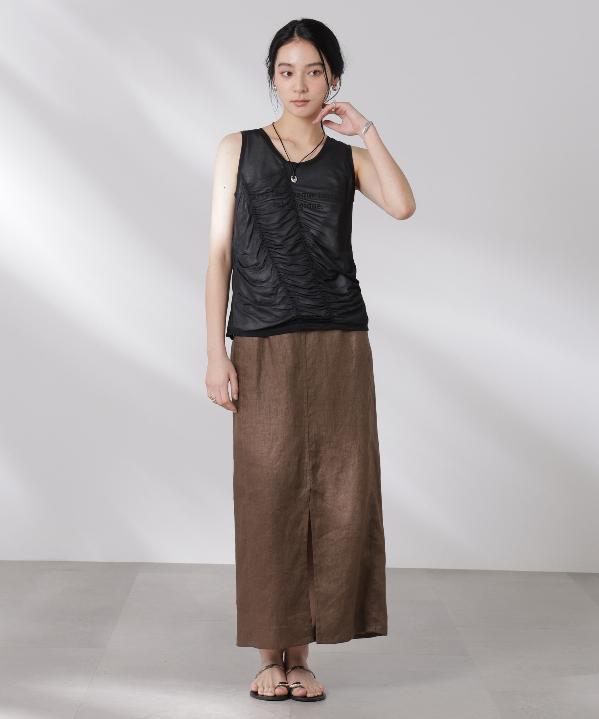 nano･universe「シアーレイヤードロゴタンクトップ」|Tシャツ・カットソー|