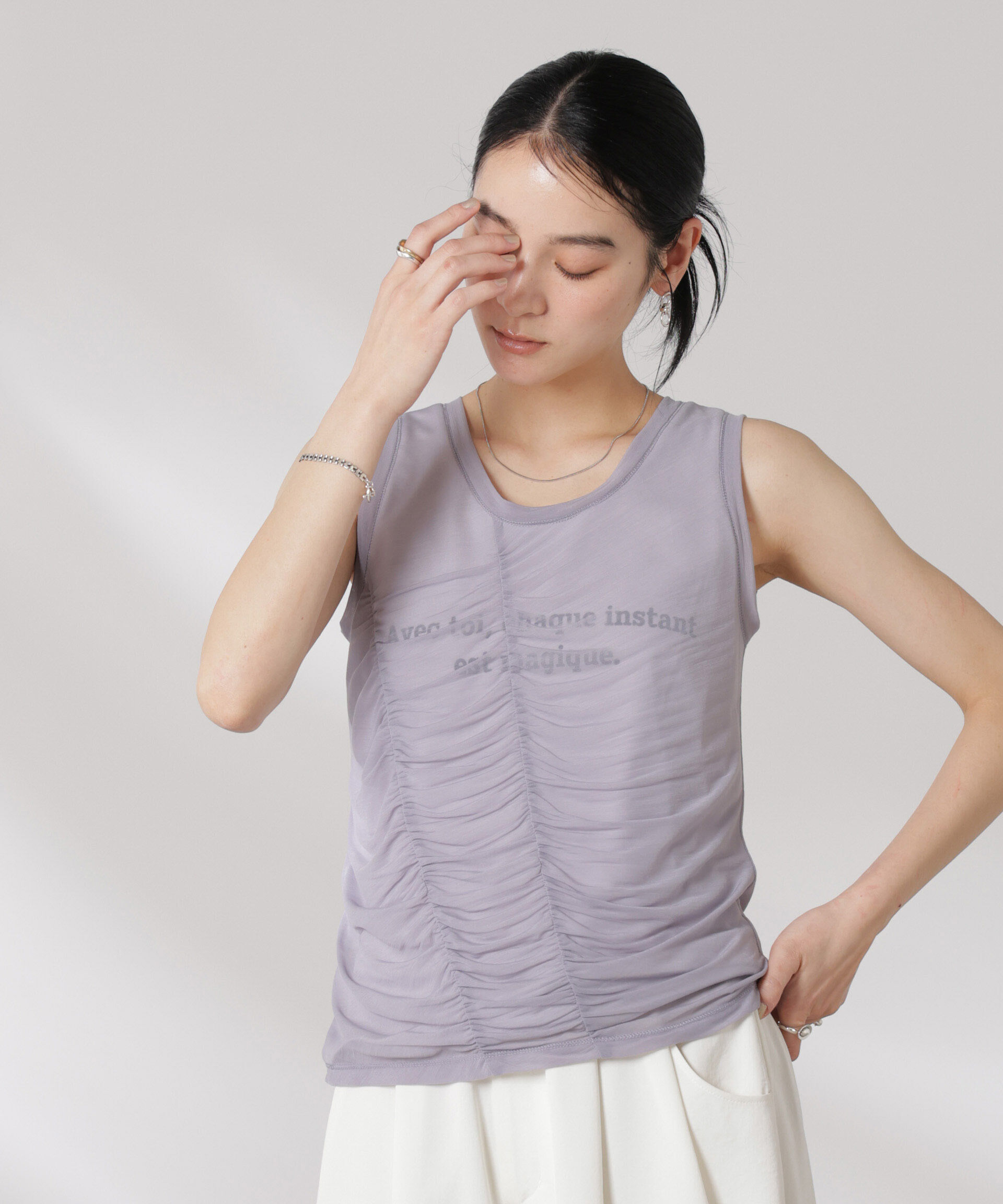 nano･universe「シアーレイヤードロゴタンクトップ」|Tシャツ・カットソー|